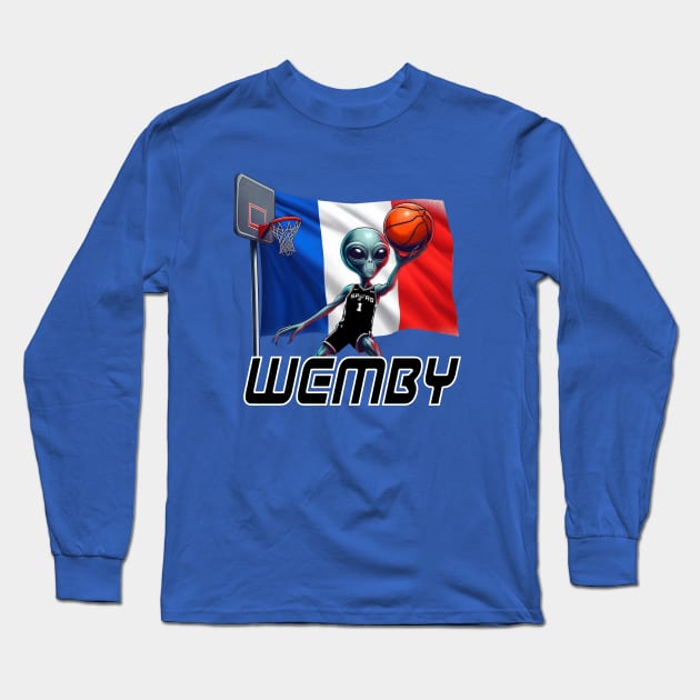 Wemby - ALIEN (w/French flag) Long Sleeve T-Shirt by OG Ballers